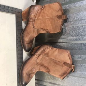 12 Sam Edelman brown leather pull on boots.